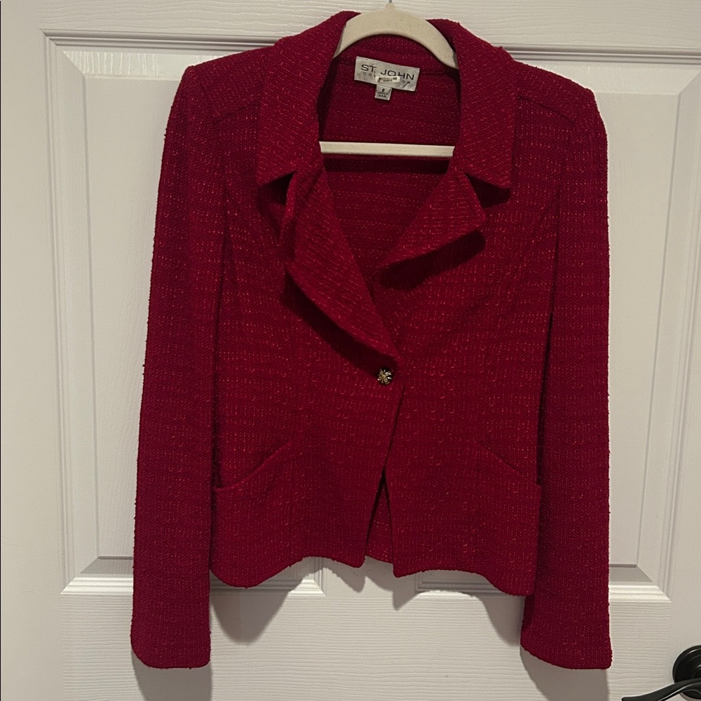 St. John Collection Textured Red Blazer